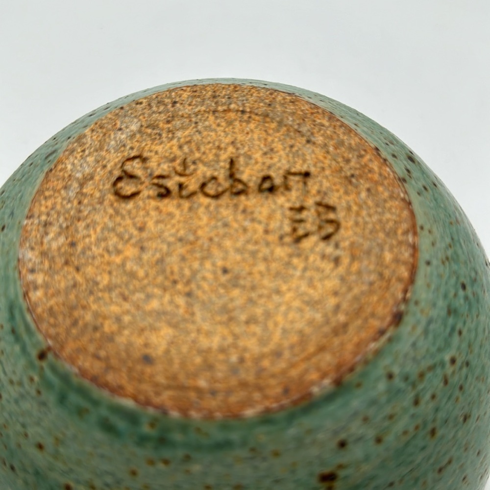 Green and brown ceramic bowl - Picture 6 of 6